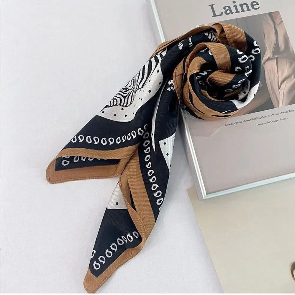 Zebra Print Silky Scarf